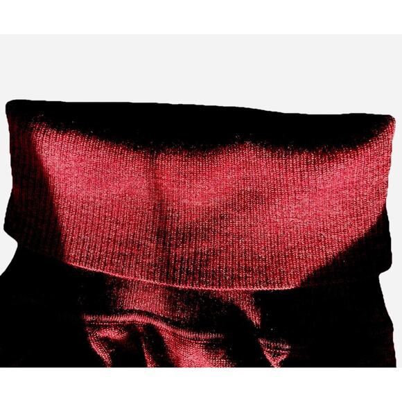 GAP Women's Large 100% Merino Wool Turtleneck Sweater Burgundy Maroon Fine Knit - Picture 5 of 5
